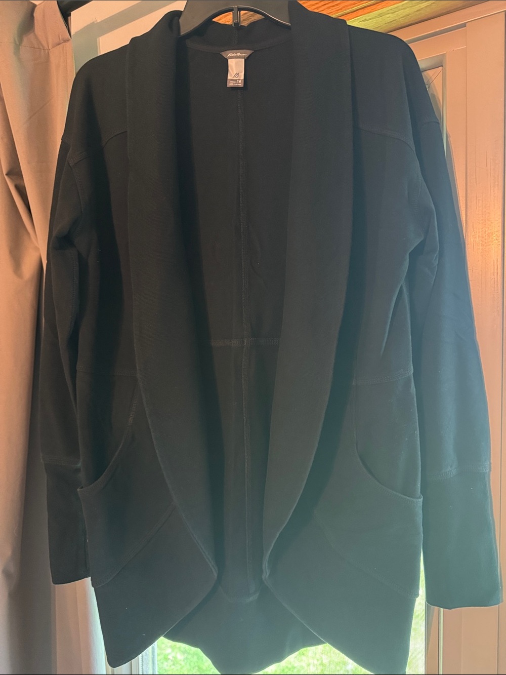 Eddie Bauer Black Open-Front Cardigan Jacket